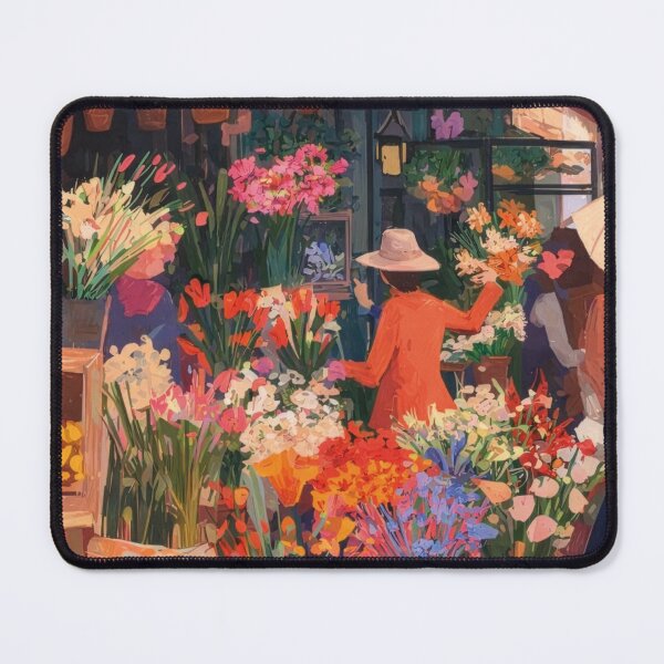 Item preview, Colourful Flower Market Street Scene designed and sold by FortuneAndFrame.