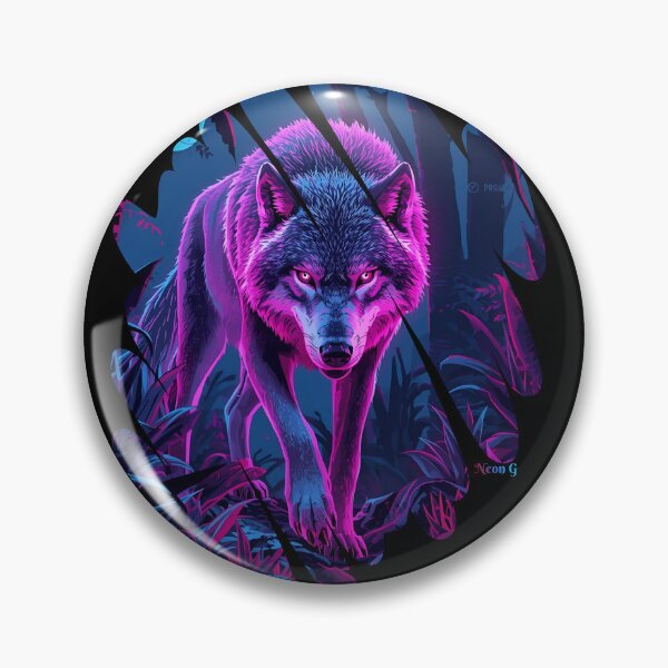Item preview, Wolf prowling a neon jungle in Augmented reality 3 designed and sold by Neon G.