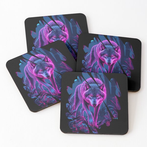 Item preview, Wolf prowling a neon jungle in Augmented reality 3 designed and sold by Neon G.