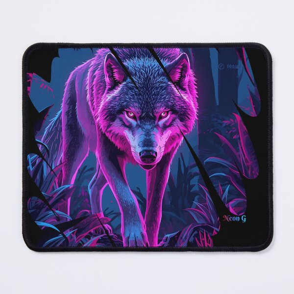 Item preview, Wolf prowling a neon jungle in Augmented reality 3 designed and sold by Neon G.