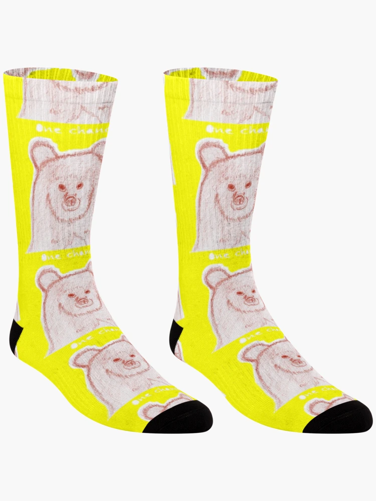 Thumbnail 3 of 5, Socks, bear/yellow designed and sold by YA sisters.