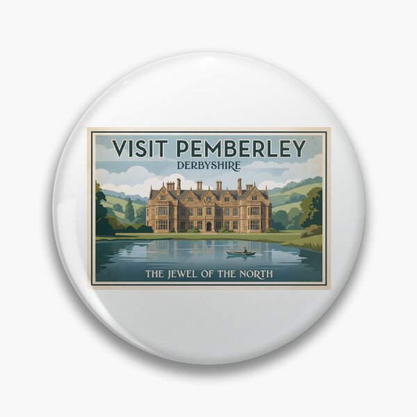 Artikelvorschau, Besuchen Sie Pemberley Derbyshire Vintage Reiseplakatkunst entworfen und verkauft von Fenay Designs.