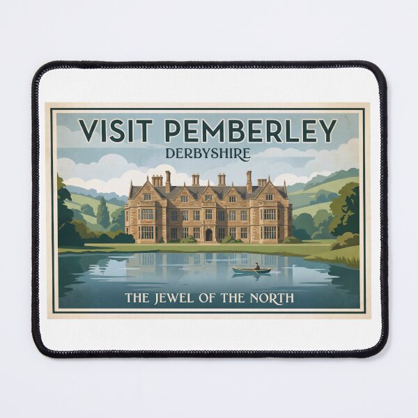 Item preview, Visit Pemberley Derbyshire Vintage Travel Poster Art designed and sold by Fenay Designs.