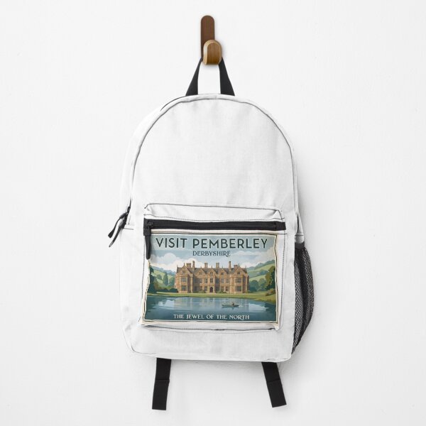 Item preview, Visit Pemberley Derbyshire Vintage Travel Poster Art designed and sold by Fenay Designs.