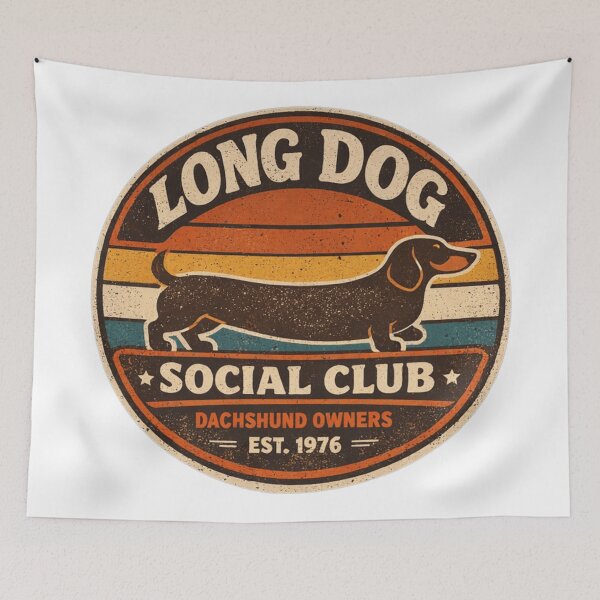 Item preview, Dachsund Owner Social Club - Funny Retro Doxie Dog  designed and sold by Envision Designs.