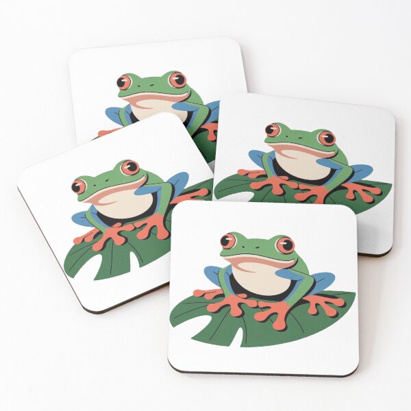 Item preview, Cute Frog on a Big Leaf designed and sold by myforestfog.