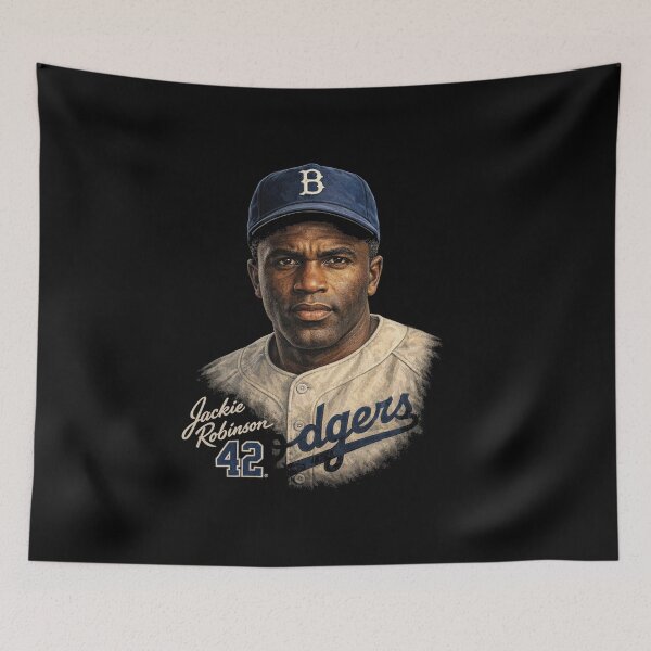 Item preview, Jackie Robinson Dodgers Vintage Portrait Art designed and sold by TheArtOfCar.
