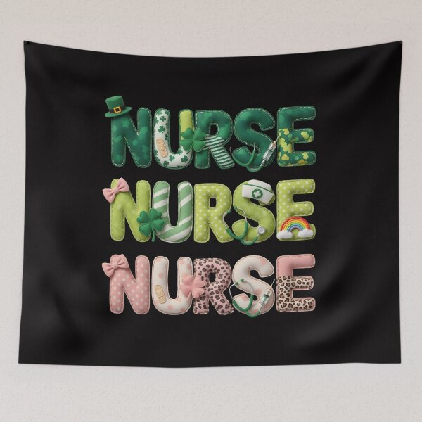 Item preview, Latch Hook Yarn St Patricks Day Nurse, St Patricks Day Nurse Coquette designed and sold by DesignDenDo ⭐⭐⭐⭐⭐.