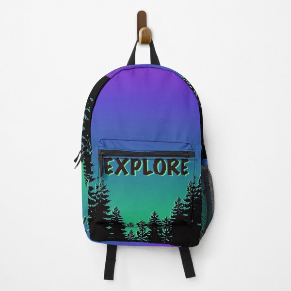 Item preview, Explore the great outdoors, adventure, up north design | pine trees | purple skies designed and sold by hollycooper.