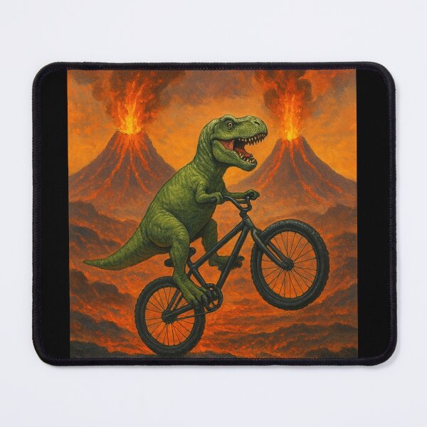 Item preview, Dinosaur Riding a Bike – Fun Prehistoric Adventure Illustration designed and sold by ldjcustomdesign.