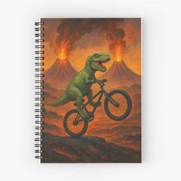 Item preview, Dinosaur Riding a Bike – Fun Prehistoric Adventure Illustration designed and sold by ldjcustomdesign.