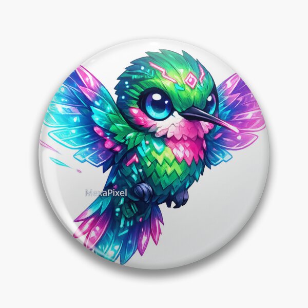Item preview, Cute Cyberpunk Hummingbird Neon designed and sold by MexaPixel.