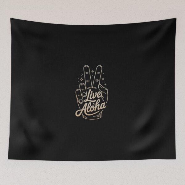 Item preview, Elegant Gold Peace Sign Calligraphy - Live Aloha Luxe designed and sold by ahabboud.