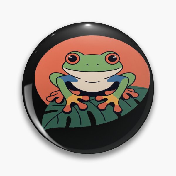 Item preview, Cute Tropical Frog with Orange Outline designed and sold by myforestfog.