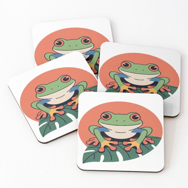 Item preview, Cute Tropical Frog with Orange Outline designed and sold by myforestfog.