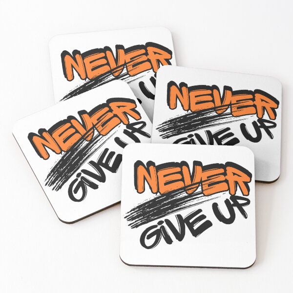 Item preview, Never Give Up – Bold Motivational Typography Design designed and sold by ZafTeez.