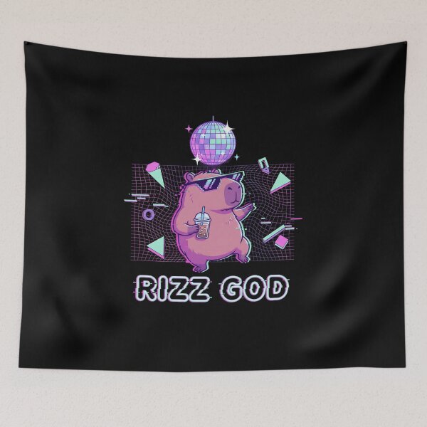 Item preview, Rizz God Capybara Glitch Art Disco Party designed and sold by Fenay Designs.