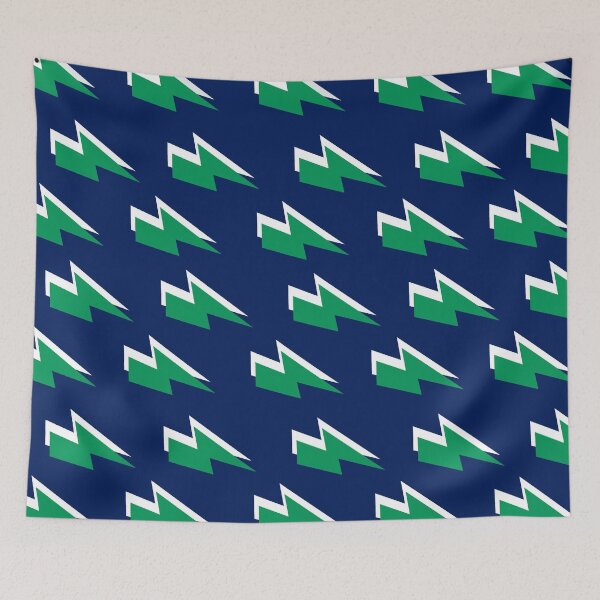 Item preview, Green Lightning on Blue Background  designed and sold by OneThreeSix.