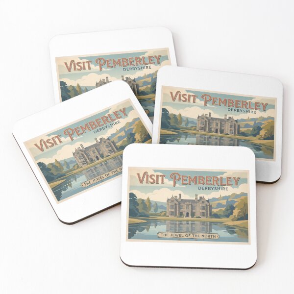 Item preview, Visit Pemberley Derbyshire Retro Travel Poster Horizontal designed and sold by Fenay Designs.