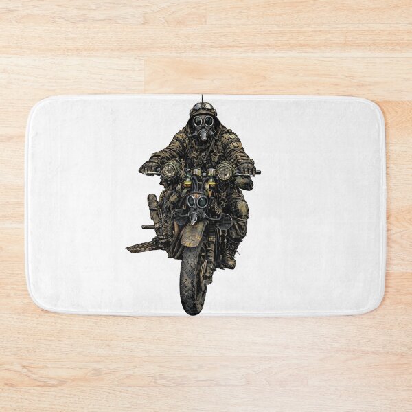 Item preview, post-apocalyptic dystopian motorcycle rider designed and sold by StudioLonginus.