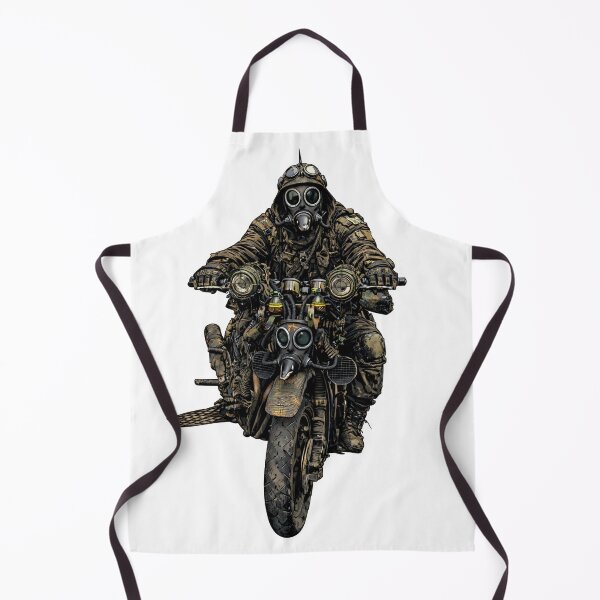 Item preview, post-apocalyptic dystopian motorcycle rider designed and sold by StudioLonginus.