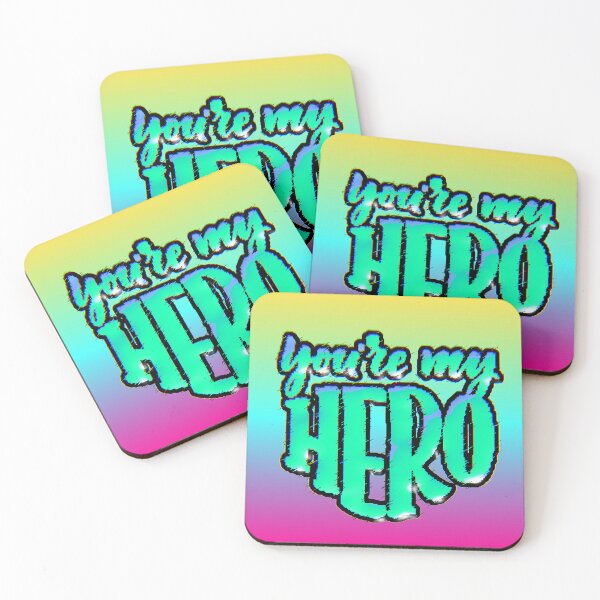 Item preview, You're My Hero – Colorful Design with Turquoise Text and Pink-Yellow Gradient Background designed and sold by AstronautMerch.