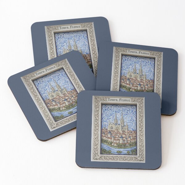Item preview, Tours France Cathedral Mosaic - Gothic Architecture Travel Poster designed and sold by FrancophileFun.