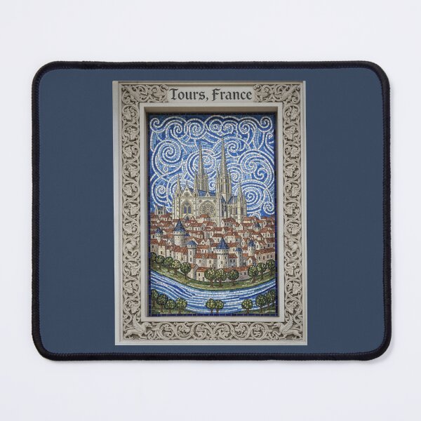 Item preview, Tours France Cathedral Mosaic - Gothic Architecture Travel Poster designed and sold by FrancophileFun.