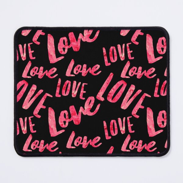 Item preview, Hot Red L-o-v-e Pattern On Chic Black Background designed and sold by DEC02.