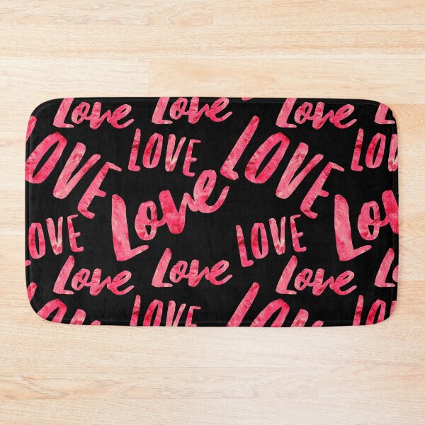 Item preview, Hot Red L-o-v-e Pattern On Chic Black Background designed and sold by DEC02.