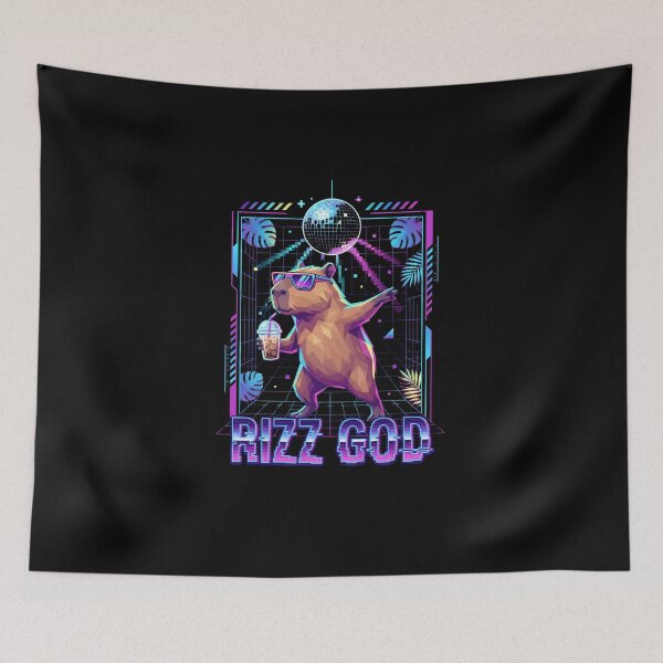 Item preview, Rizz God Capybara Low Poly Disco Party Graphic designed and sold by Fenay Designs.