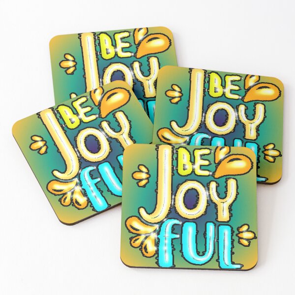 Item preview, Be Joyful – Positive Design with Creative Lettering and Yellow and Blue Background designed and sold by AstronautMerch.