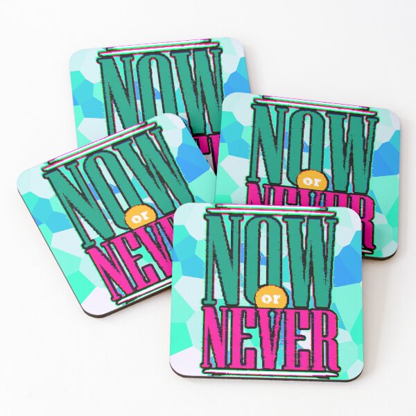 Item preview, Now or Never – Motivational Design with Large Letters and Blue and Turquoise Background designed and sold by AstronautMerch.