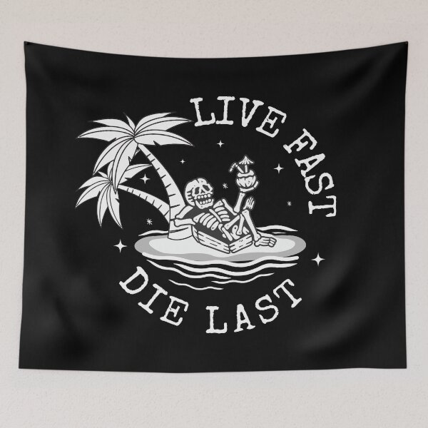 Item preview, LIVE FAST DIE LAST- Funny Chilled Skeleton  designed and sold by Elementalt.