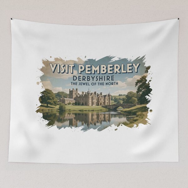 Item preview, Visit Pemberley Derbyshire Watercolor Painting Art designed and sold by Fenay Designs.
