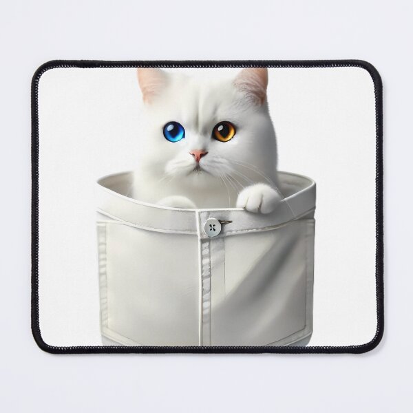 Item preview, Cute White Cat with Odd Eyes in Pocket Big designed and sold by Click & Grab.