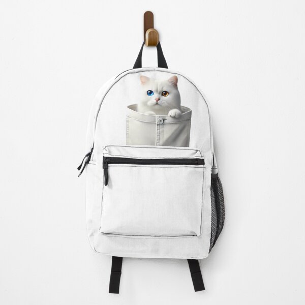 Item preview, Cute White Cat with Odd Eyes in Pocket Big designed and sold by Click & Grab.