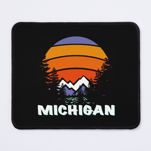 Item preview, Michigan water winter play land  The Great lake state evergreen retro sunset designed and sold by hollycooper.