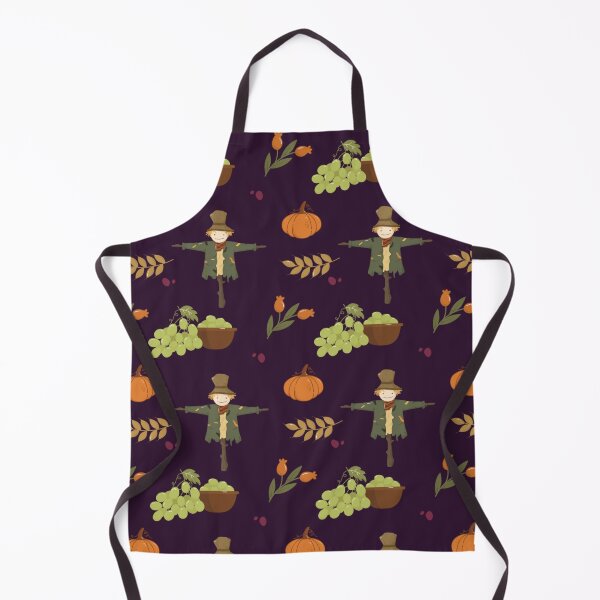 Item preview, Thanksgiving Scarecrow Pattern with Grapes, Pumpkin and Autumn Harvest designed and sold by DesignsVault.