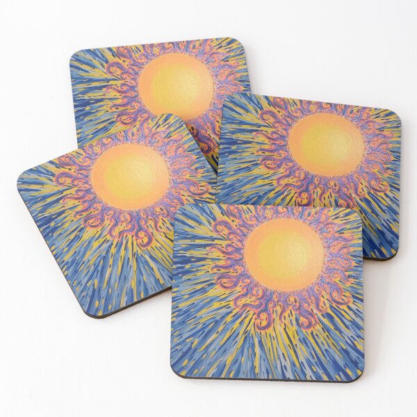Item preview, Blazing Sun of Eternal Fire – Acrylic Canvas Painting designed and sold by PEACELOVERSART.