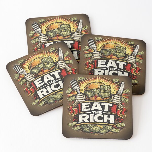 Item preview, Eat the Rich – Anti-Corporate Protest Illustration Design designed and sold by SolidarityHQ.