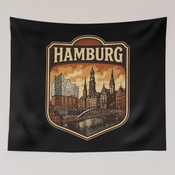 Item preview, Hamburg Germany Vintage Travel designed and sold by TomFrontierArt.