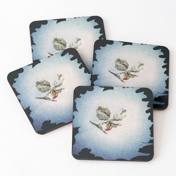 Item preview, Fantasy silver butterfly on blue background designed and sold by Enerjetal.
