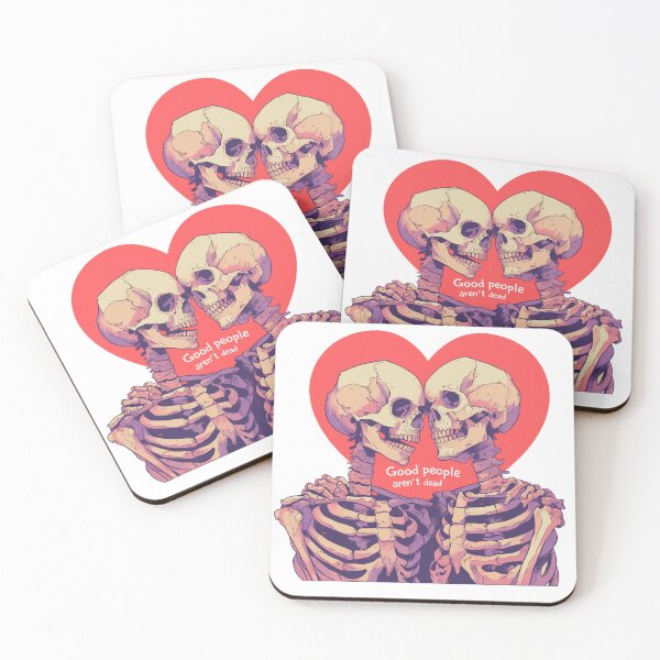 Item preview, Good people aren't dead skeleton couple sticker designed and sold by MendaciousMina.