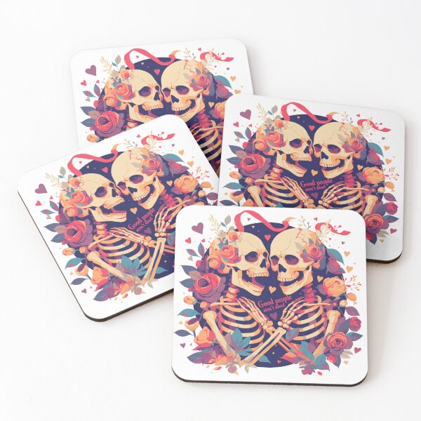 Item preview, Good people aren't dead skeleton couple sticker designed and sold by MendaciousMina.
