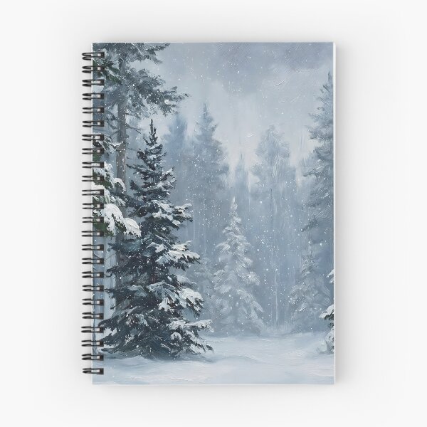 Item preview, Silent Pine Forest in Snowfall - Vintage Winter Landscape Oil Painting Art Print designed and sold by DesignAnother.