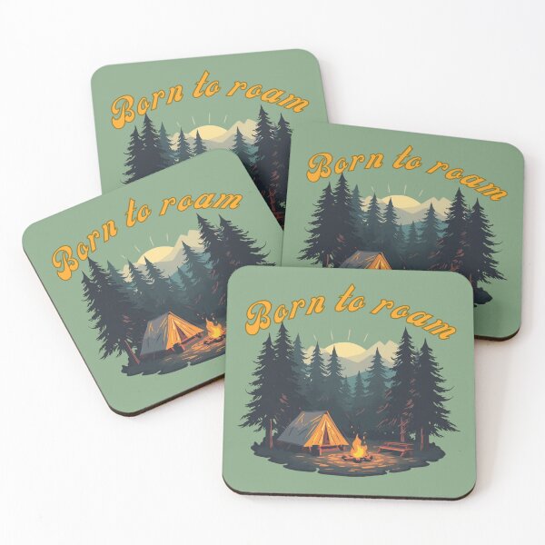 Item preview, Born to Roam - Camping Campfire Forest Adventure Art. designed and sold by LunaPrintCo.