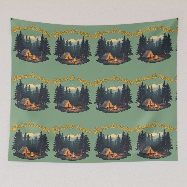 Item preview, Born to Roam - Camping Campfire Forest Adventure Art. designed and sold by LunaPrintCo.