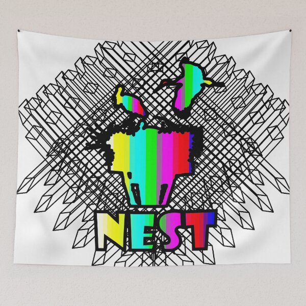 Item preview, Glitch Skull NEST – Rainbow Static Digital Art designed and sold by Bianormal.