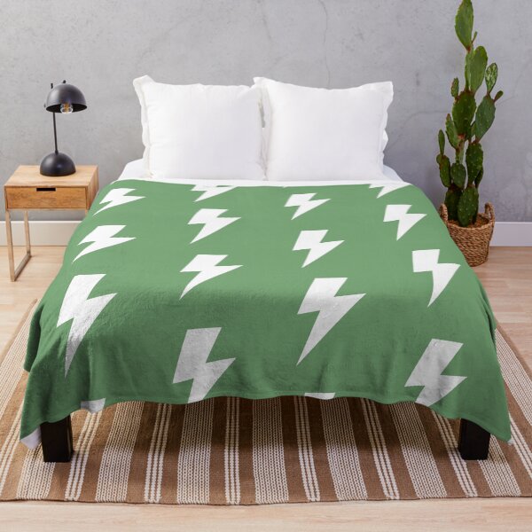 Item preview, White Lightning Bolt on Green designed and sold by OneThreeSix.